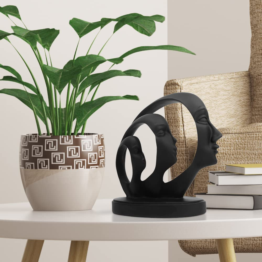 Human Face Thinker Statue Modern Home Decor Abstract Sculptures Suitable for Creative Room Home, Office Study Decor Home Decor Accents(Resin-Black)