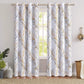 White Tree Curtains for Bedroom 84Inch Half-Blackout Yellow Grey Print Branch Curtains for Living Room Window Treatment Set 50”W Grommet Top Set of 2