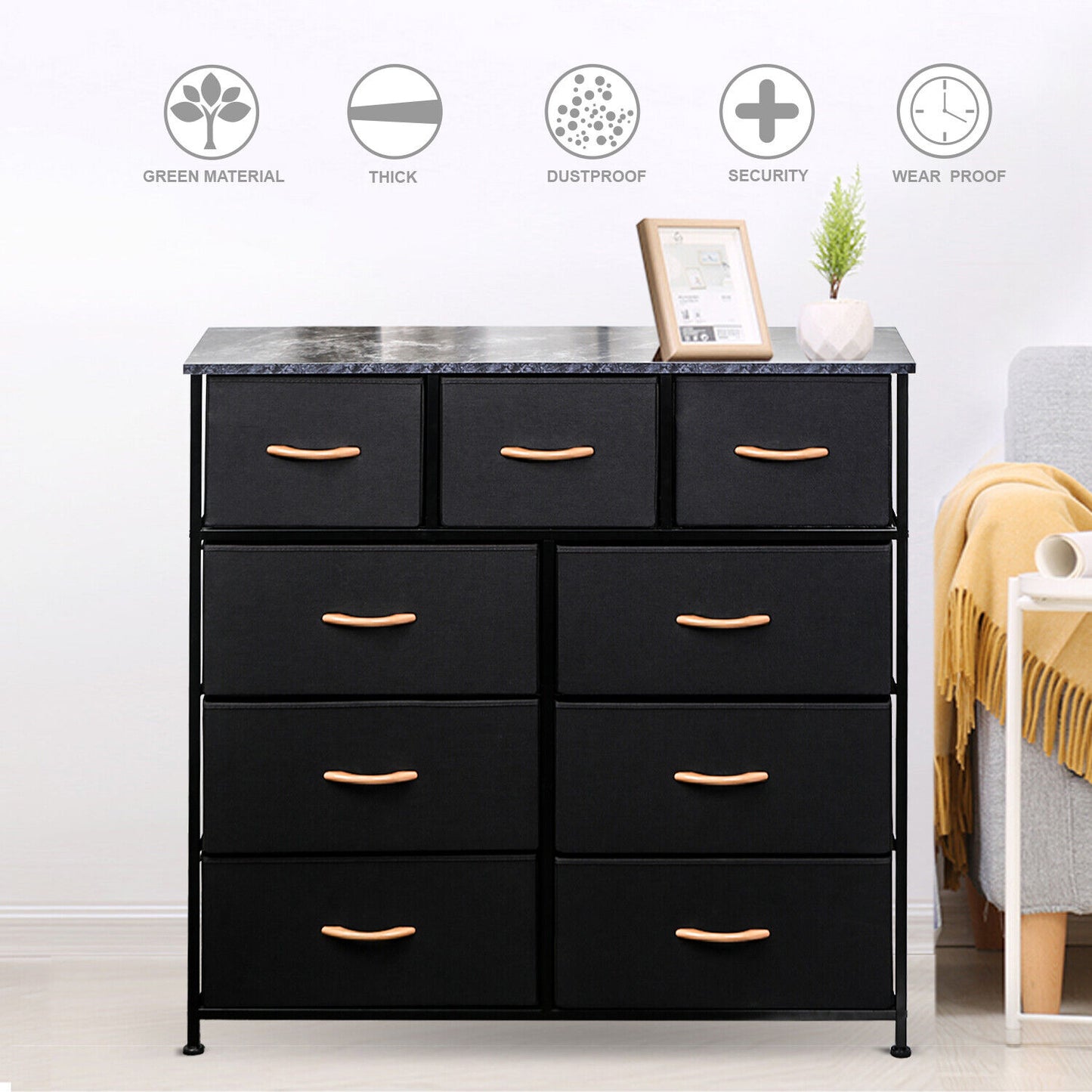 Dresser 9 Drawer Bedroom Furniture Storage Chest Organizer Closet Cabinet Home