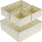 Woven Storage Baskets for Organizing, Posprica Small Black Baskets Cube Bin Container Tote Organizer Divider for Drawer, Closet, Shelf, Dresser, Set of 4(Beige)