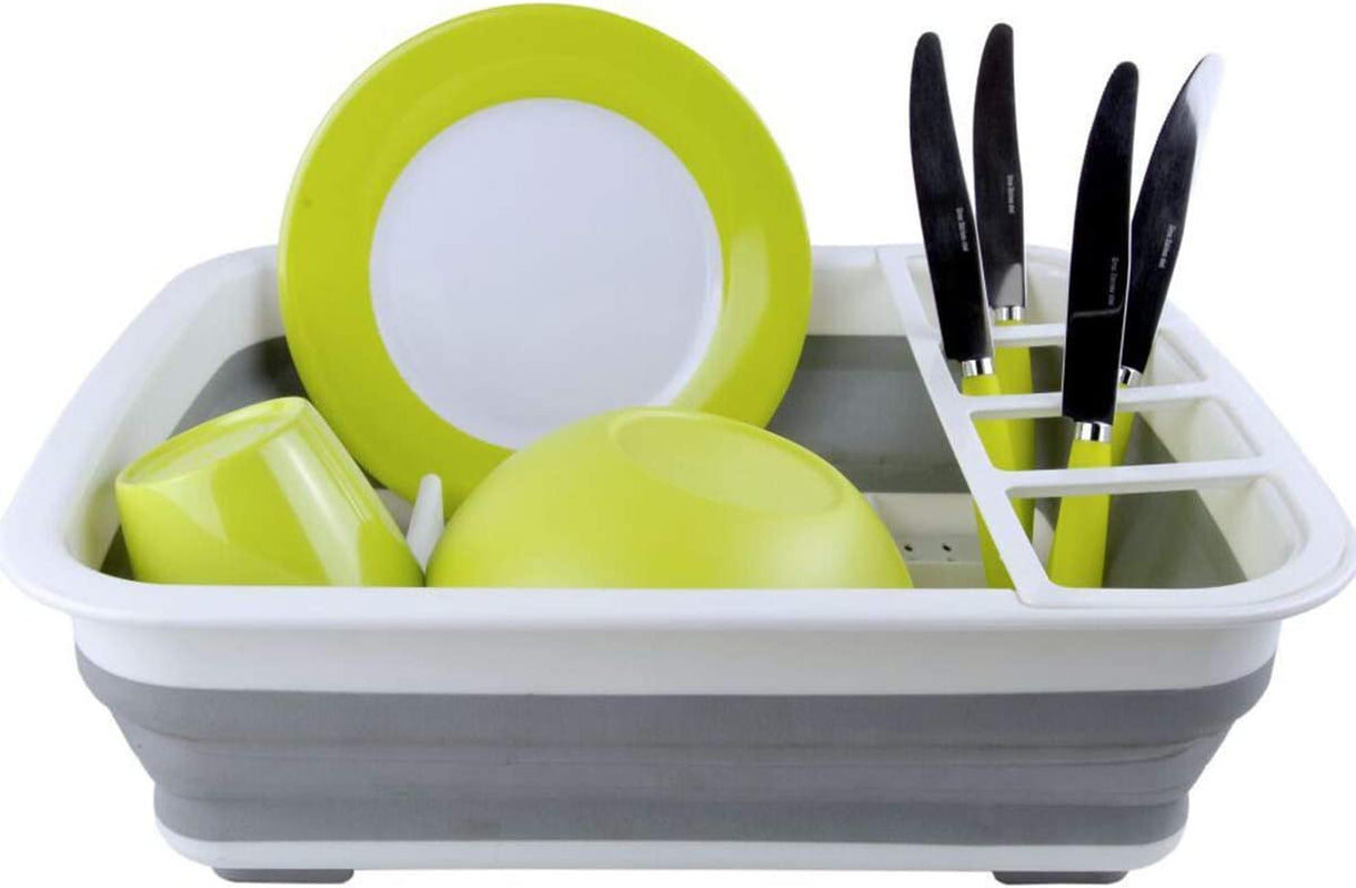 Collapsible Dish Drying Rack RV Accessories Camper Accessories for inside Kitchen Collapsible Drying Dish Storage Rack Camper Accessories for Travel Trailers (Normal)