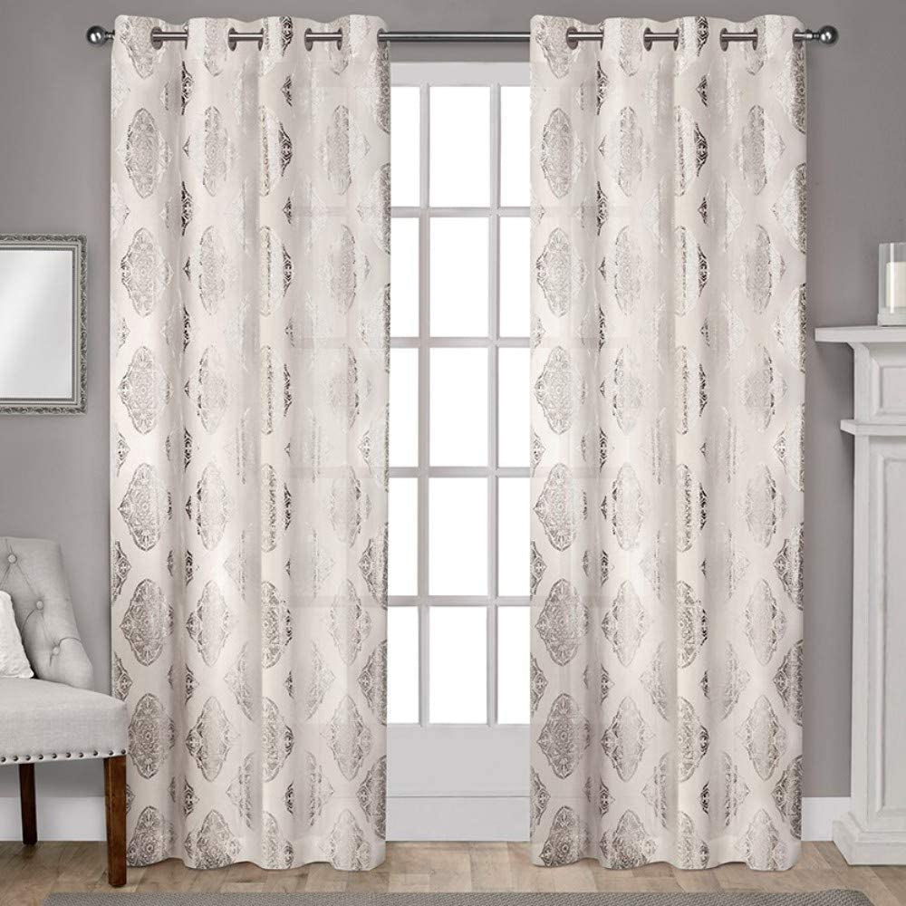 - EH8246-01 2-96G Augustus Metallic Grommet Top Panel Pair, 54X96, Off-White, 2 Piece