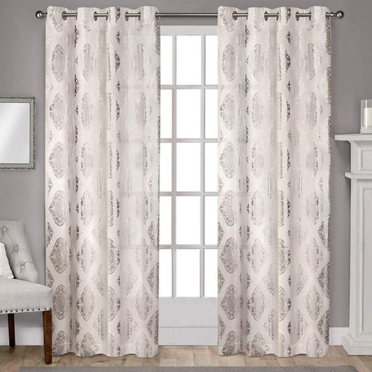 - EH8246-01 2-96G Augustus Metallic Grommet Top Panel Pair, 54X96, Off-White, 2 Piece
