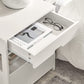 FRG258-W, White Nightstand with 2 Drawers, Bedside Table, End Table, Side Table, Lamp Table