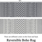 Extra Long Boho Runner Rug 2' X 6', Reversible Cotton Moroccan Throw Rug Bathroom Runner, Washable Hand Woven Hallway Runner Rug, Farmhouse Runner for Entryway, Bedroom and Kitchen, Grey