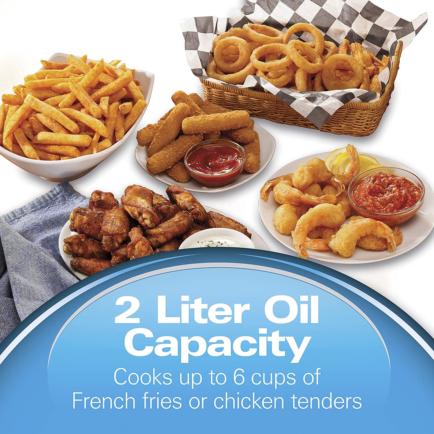 Electric Deep Fryer, Cool Touch Sides Easy to Clean Nonstick Basket, 8 Cups / 2 Liters Oil Capacity, Black