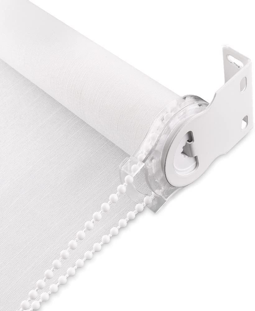 Light Filtering Roller Shades for Windows, UV Protection Fabric Roller Shades Solar Window Roller Blinds for Bedroom, Living Room, Bathroom and Office, 35" W X 72" H, White