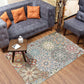 Collection Traditional Rectangle Throw Rugs 3' X 5' Faux Wool Area Rug Non-Slip Backing Soft Distressed Modern Floor Carpet Floral Medallion Living Room Rug for Sofa Dining Room Bedroom