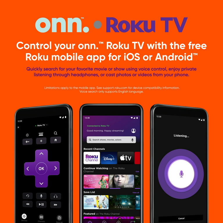 onn. 32” Class HD (720P) LED Roku Smart TV (100012589)