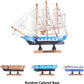 6.5 Inch Mediterranean Marine Style Wooden Handcrafted Sailing Ship Boat Model Ornament Nautical Home Desktop Decoration