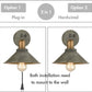 JEENKAE Vintage Swing Arm Wall Sconces Hardwired or Plug-In Bedroom Bath Wall Lamps Set of 2
