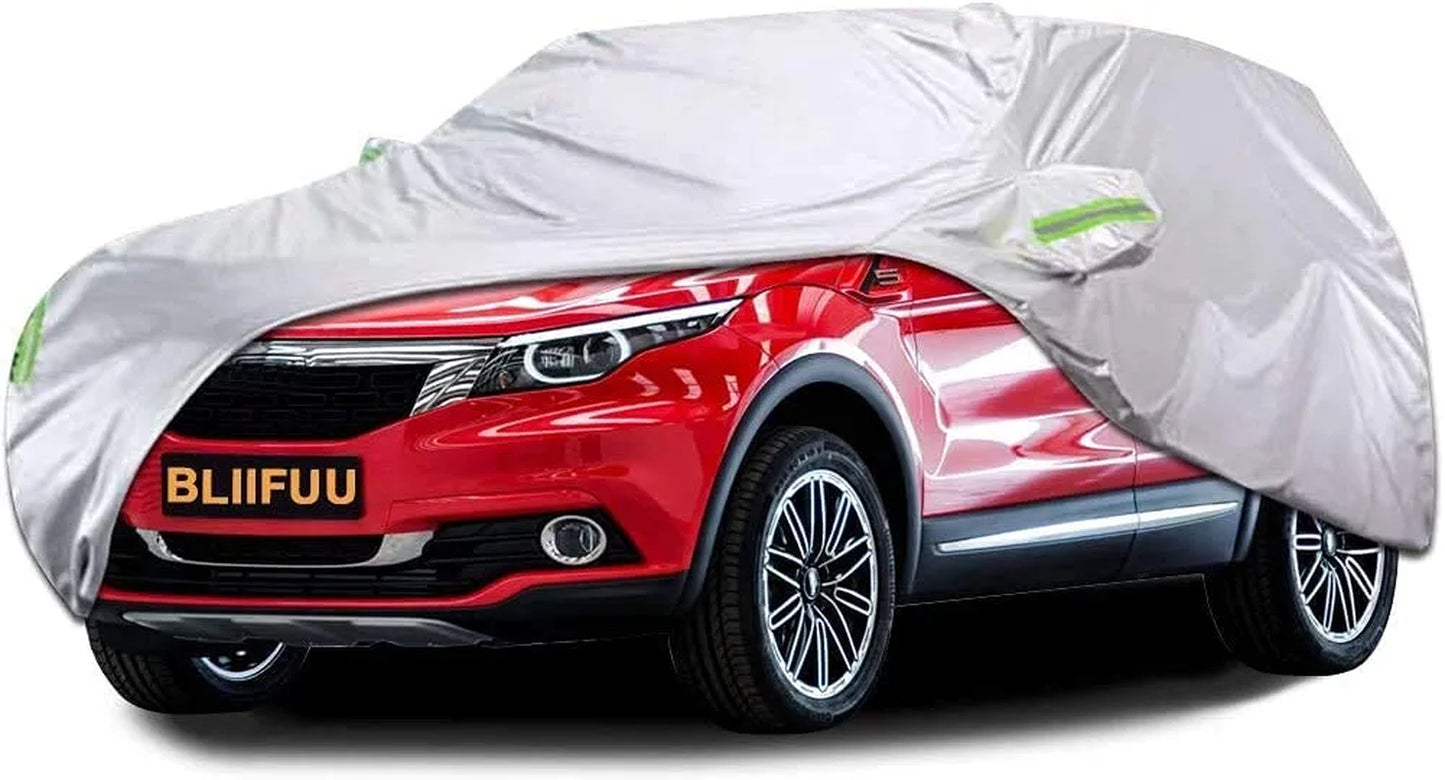 Bliifuu Car Cover,Suv Protection Cover Breathable Outdoor Indoor for All Season All Weather Waterproof/Windproof/Dustproof/Scratch Resistant Outdoor UV Protection Fits SUV Car (190''Lx75''Wx72''H)