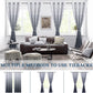 Grey Ombre Blackout Curtains with Tiebacks for Bedroom - Floral Patterned Noise Reducing Thermal Insulated Room Darkening Curtains for Living Room, 52 X 84 Inches, 2 Window Curtain Panels