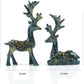 2PCS Reindeer Figurines,Nordic Modern Style Resin Sitting and Standing Deer Statue Decorations for Office Bedroom Family Living Room (Blue)