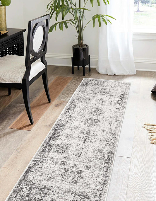 Sofia Collection Traditional Vintage Gray Runner Rug (2' X 7')