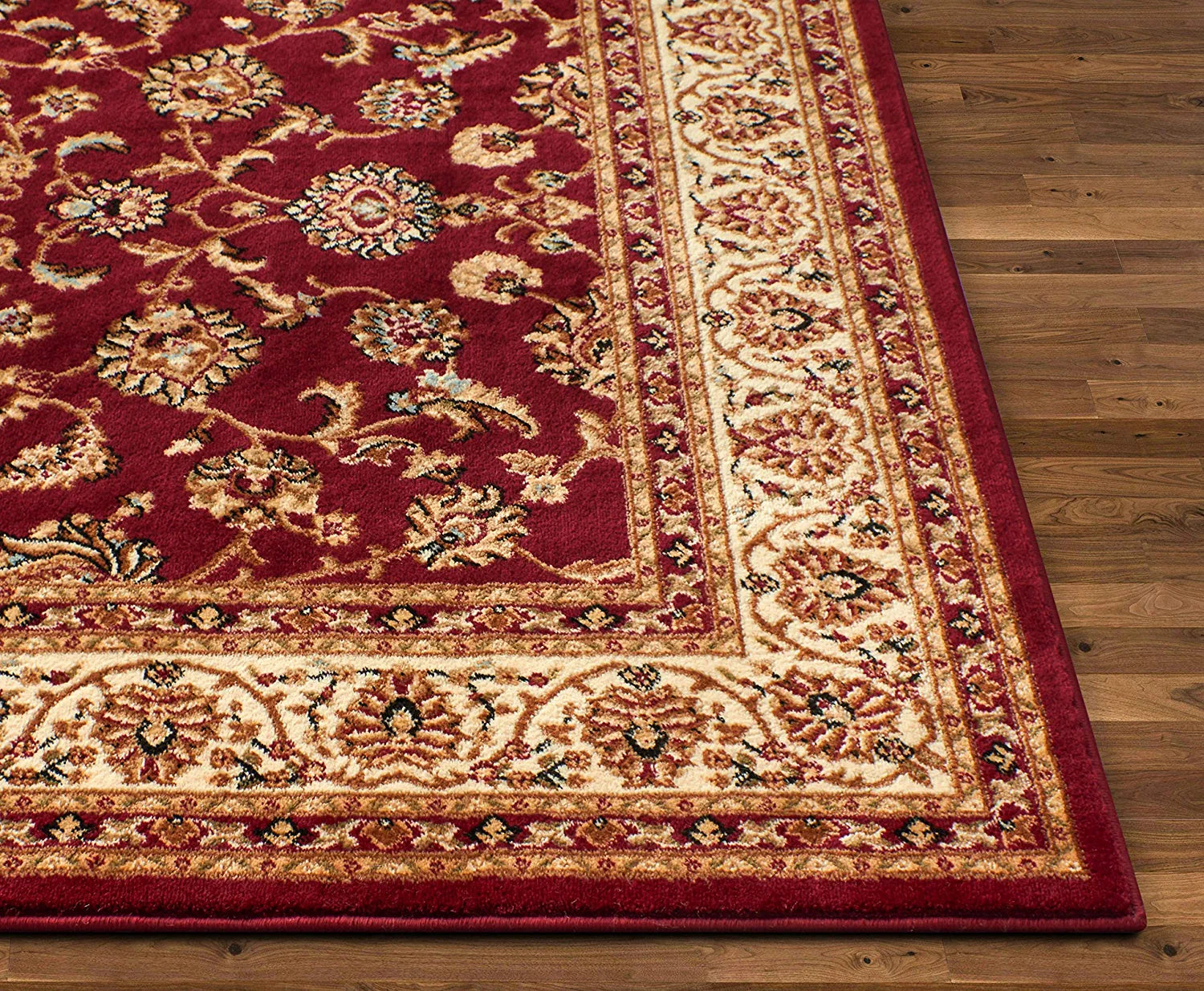 Noble Sarouk Red Persian Floral Oriental Formal Traditional Rug 2X7 (2'3" X 7'3" Runner) Easy to Clean Stain Fade Resistant Shed Free Modern Contemporary Transitional Soft Living Dining Room Rug