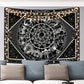 12 Constellation Tapestry Moon Star Sun Celestial Tapestry Black and White Tarot Tapestries Hippie Boho Tapestry for Room(59.1 X 59.1 Inches)