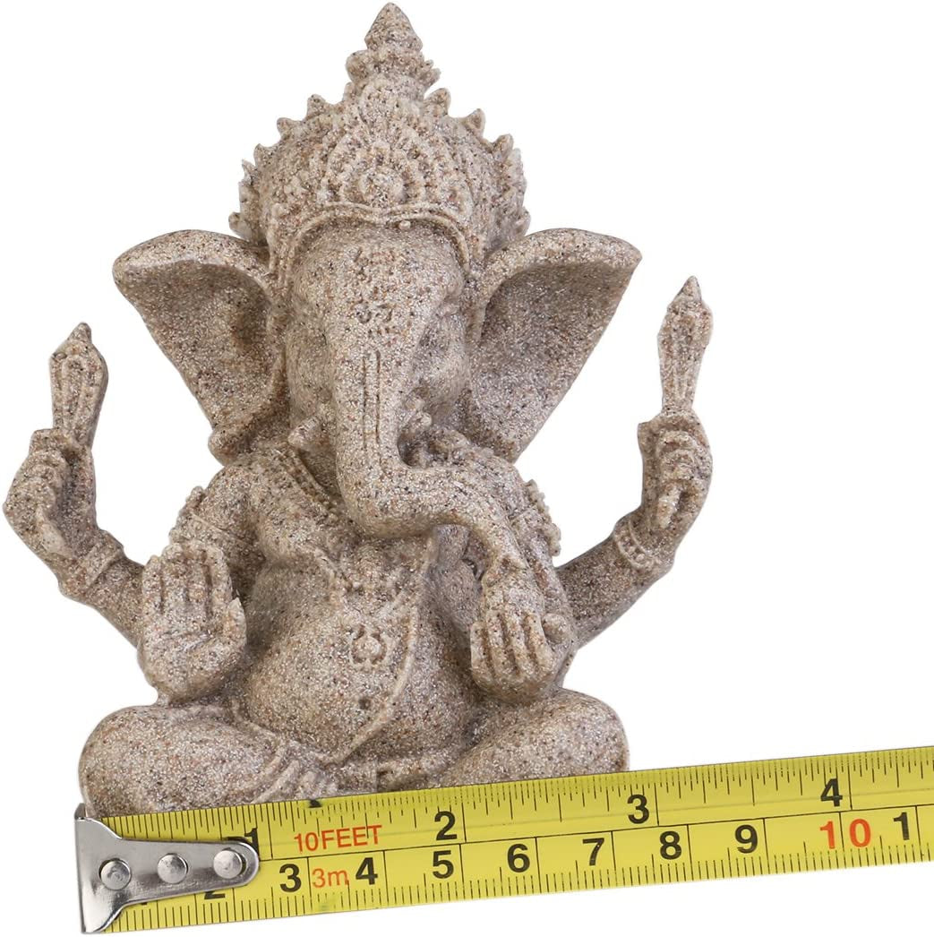 Elephant Statue Sculpture Sandstone Ganesha Buddha Handmade Figurine