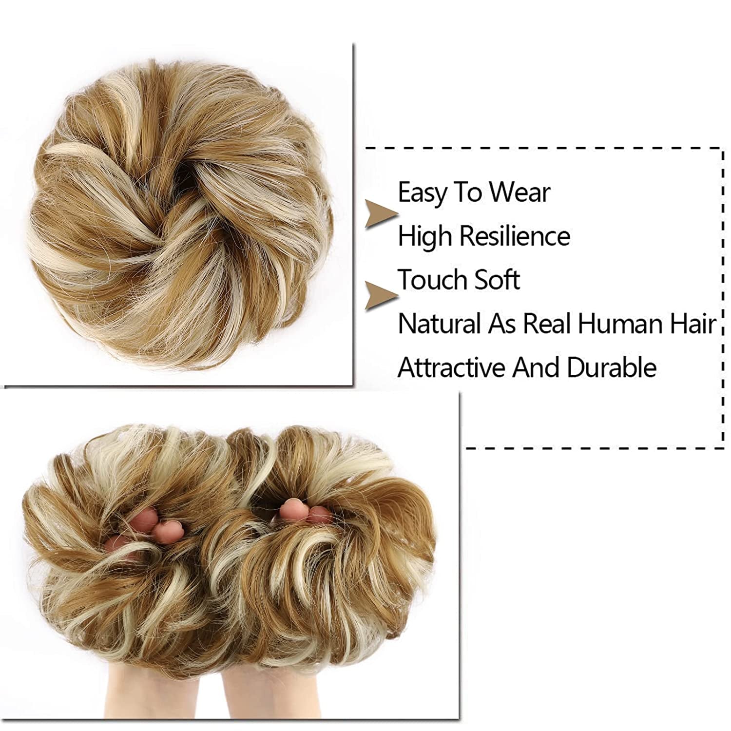 1PCS Messy Hair Bun Hair Scrunchies Extension Curly Wavy Messy Synthetic Chignon for Women Updo Hairpiece