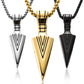 3 Pieces Christmas Stainless Steel Pendant Chain Necklace Spearpoint Necklace