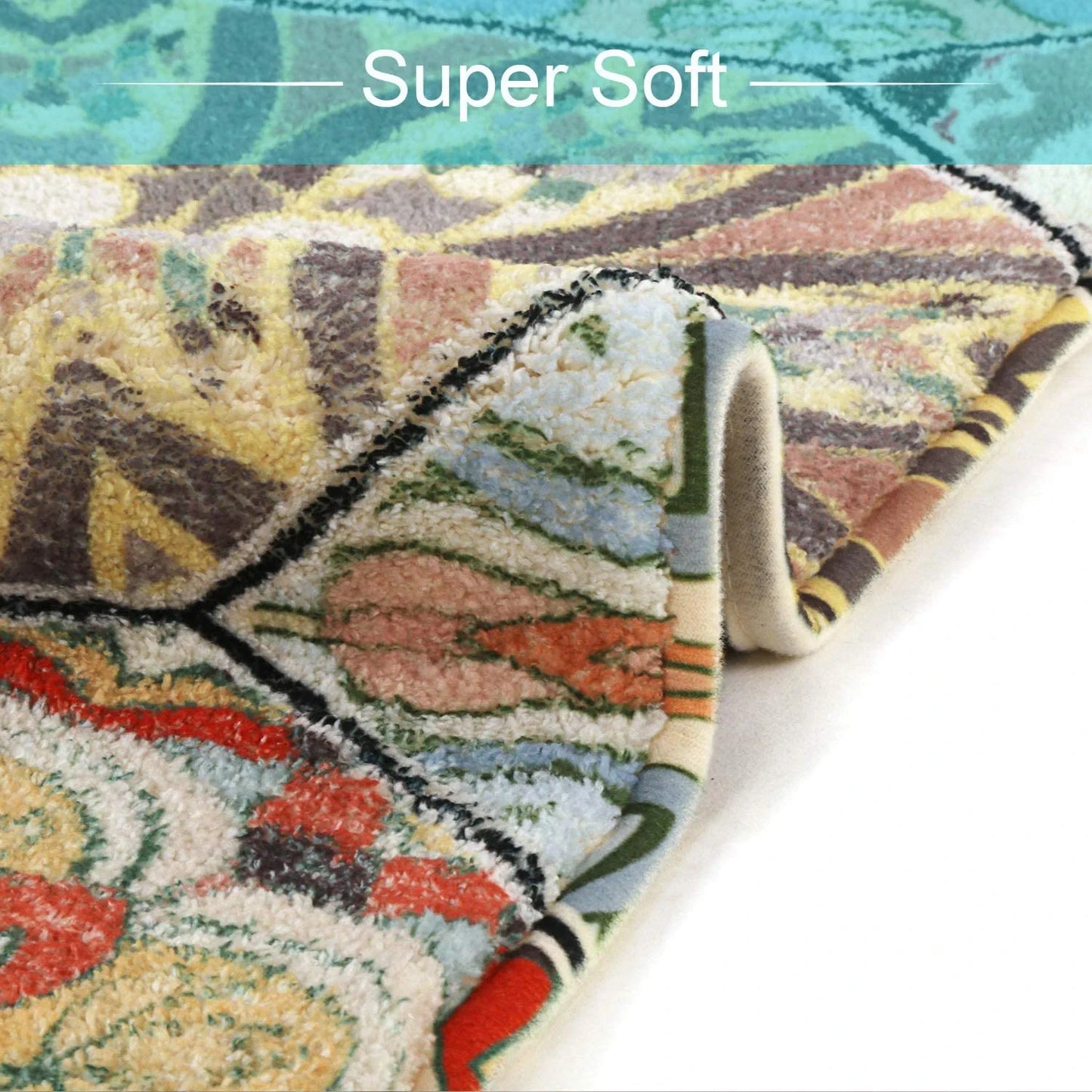 Collection Traditional Rectangle Throw Rugs 3' X 5' Faux Wool Area Rug Non-Slip Backing Soft Distressed Modern Floor Carpet Floral Medallion Living Room Rug for Sofa Dining Room Bedroom