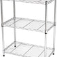 3-Shelf Shelving Storage Unit, Metal Organizer Wire Rack, Chrome Silver