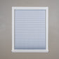 No Tools Easy Lift Trim-At-Home Cordless Pleated Light Blocking Fabric Shade White, 36 in X 64 In, (Fits Windows 19 in - 36 In)