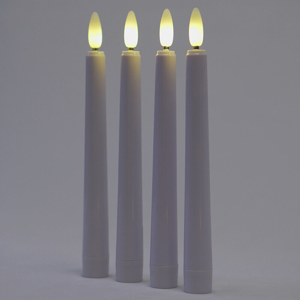 Flameless Flickering Battery Operated Taper Candles Realistic with Timer Remote