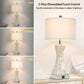 Set of 2 Touch Control Table Lamps with 2 USB Ports, Tall Bedside Nightstand Lamp for Bedrooms Living Room Reading Table, 3-Way Dimmable Coastal End Table Lamps, 2700K Warm White LED Bulb Included
