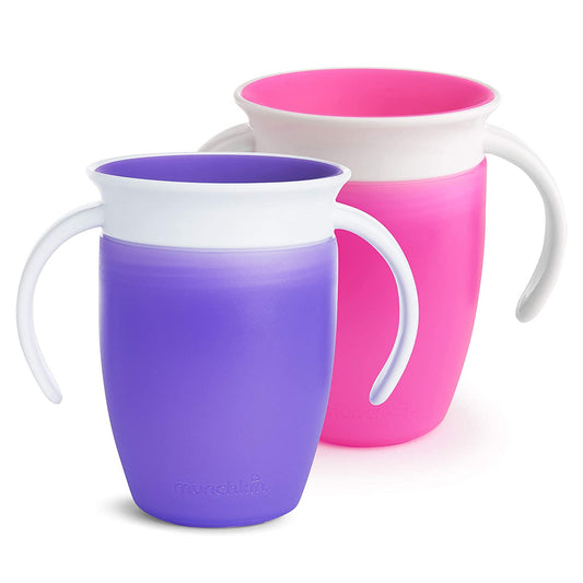 Miracle 360 Trainer Cup, Pink/Purple, 7 Oz, 2 Count
