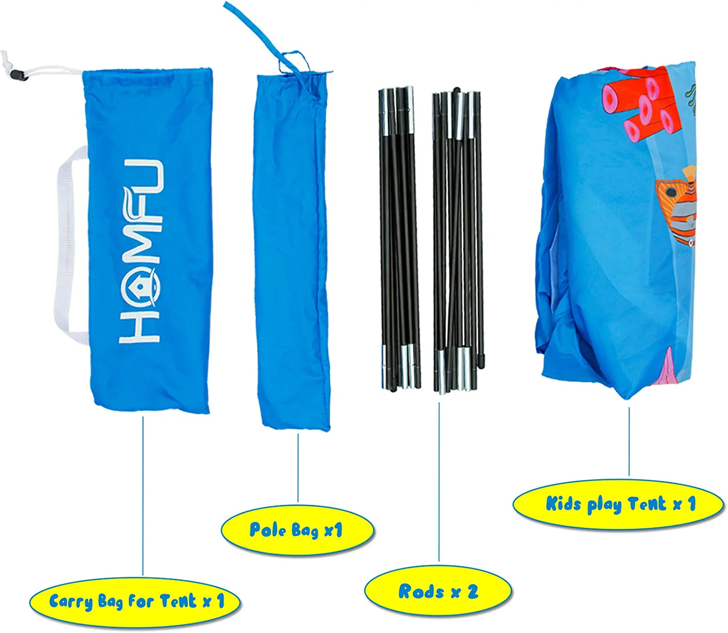 Homfu Kids Play Tent Outdoor Boys Indoor Playhouse for Children Tents Toddler Girls Gift Game Play Housetoys (Blue)