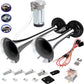Air Horn for Truck Boats Car, 150DB Super Loud Train Horns Kit with 120 PSI Air Compressor (Silver, Dual)