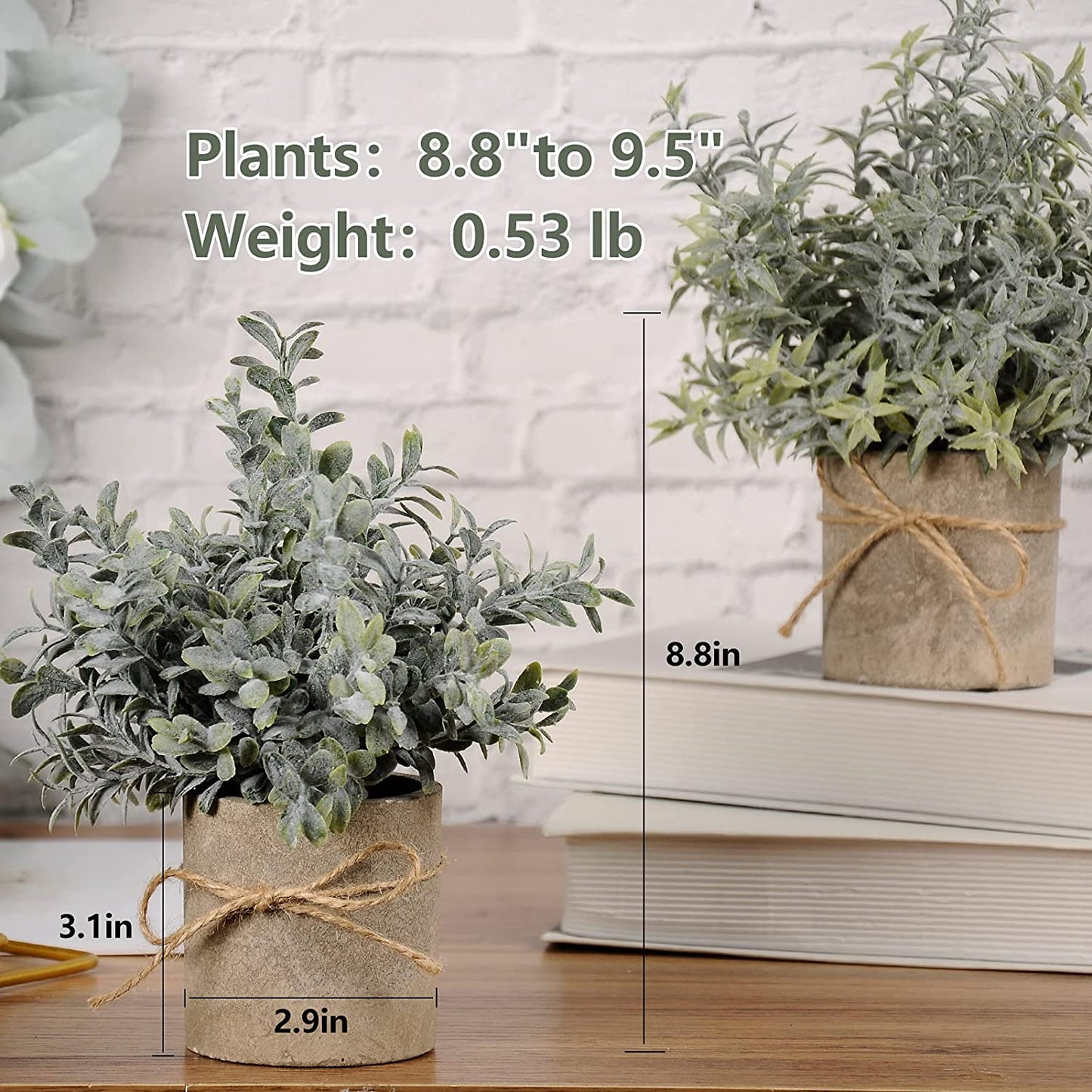 Small Fake Plants Mini Potted Artificial Plants Indoor for Home Office Farmhouse Kitchen Bathroom Table Decor
