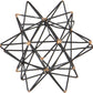 Metal Geometric Sculpture with Gold Accents, 7" X 7" X 7", Black
