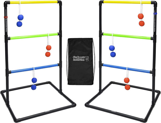 Pro Grade Ladder Toss Indoor/Outdoor Game Set with 6 Soft Rubber Bolo Balls, Travel Carrying Case
