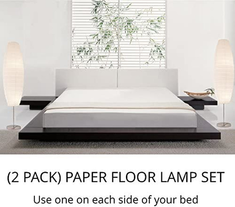 Diploma Paper Floor Lamp Set of 2 by LIGHTACCENTS - Paper Lamps - Rice Paper Floor Lamps - Paper Floor Lamps for Living Room Fits in Modern Room Decor 50 Inches Tall (Set of 2)