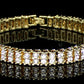 Mens Womens 2 Row Cz Tennis Bracelet 14K Gold Plated 8 Inch
