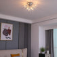 Sputnik Chandelier, 8-Light Flush Mount Ceiling Light for Bedroom, Living Room, Dining Room, Office (Silver)