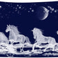 HVEST Galloping Horse Tapestry Animals Tapestry Wall Hanging Moon and Star in Night Starry Sky Tapestries for Bedroom Living Room Dorm Party Decor,60Wx40H Inches