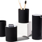 Sleek Matte Black Bathroom Accessory Set 4 Pcs Complete Bathroom Set Modern Bathroom Decor Bathroom Organizer Accesorios Para Baños Toothbrush Holder Soap Dispenser Set Home Decor Clearance