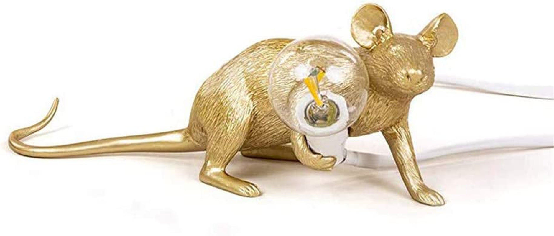 3 Pack Table Lamp Set Mouse Shape Resin Creative Desk Light Bedside Lamp Light Bedside Gift Decoration LED Bedroom,Study Room Home Room Decor (Gold)