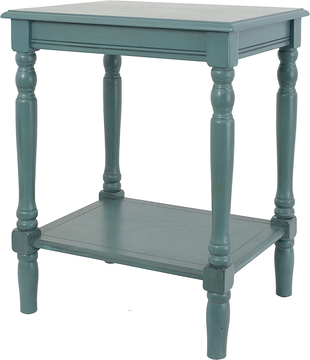 Simplify 24" End Side Table, 24 X 19.5 X 15.75, Antique Iced Blue