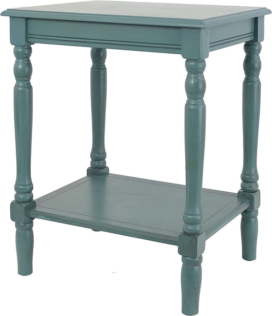 Simplify 24" End Side Table, 24 X 19.5 X 15.75, Antique Iced Blue