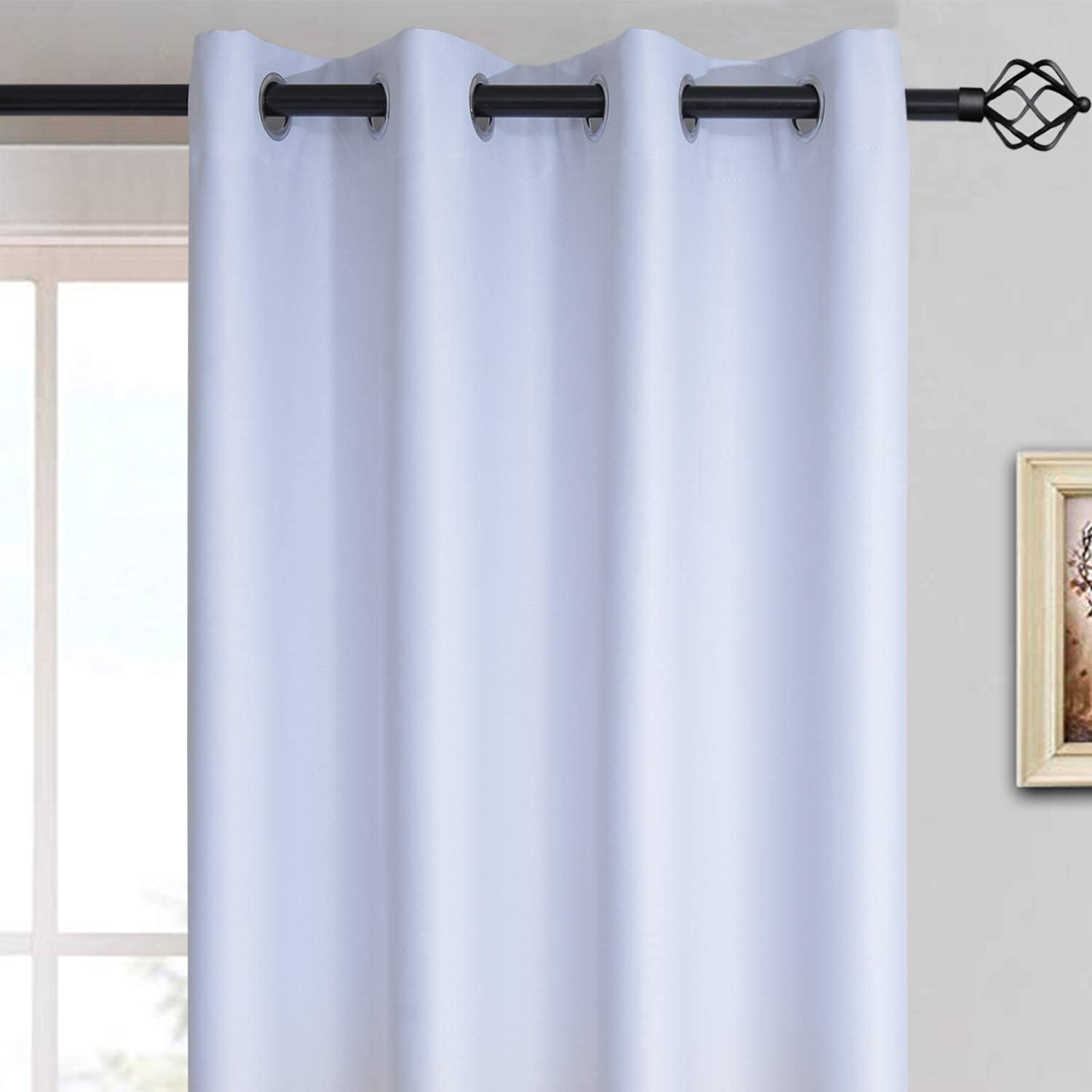 Light Blocking Gradient Color Curtains Purple Ombre Blackout Curtains Room Darkening Thermal Insulated Grommet Window Drapes for Living Room/Bedroom (Purple, 2 Panels, 52X84 Inch)
