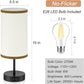 Bedside Lamp with 2 USB Ports,  3-Way Dimmable Touch Control Table Lamp for Bedroom, Nightstand Lamp with round White Fabric Shade for Living Room Home Office (E26 LED Bulb Included)
