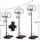 SmileMart 5.2-7ft Height Adjustable Basketball Hoop System for Outdoor, Black
