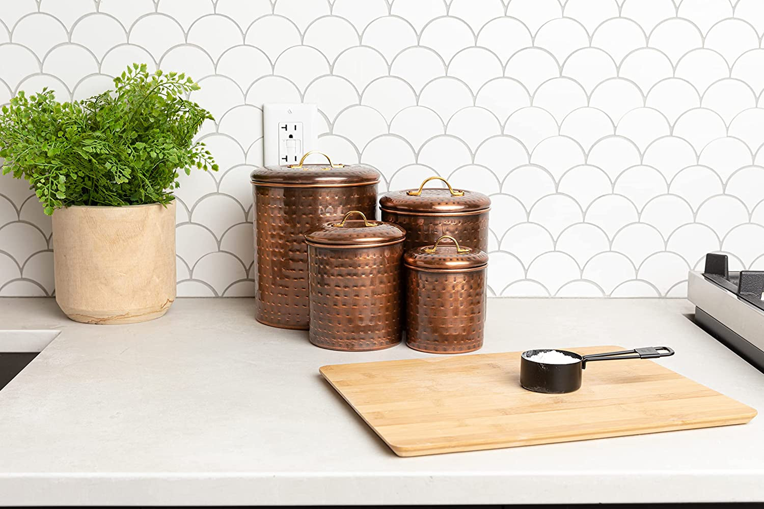 Canister (Set of 4), 4 Quart/2 Quart/1½ Quart/1 Quart, Antique Copper