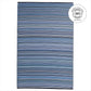 Outdoor Rug - Waterproof, Fade Resistant, Crease-Free - Premium Recycled Plastic - Striped - Patio, Deck, Porch, Balcony, Laundry Room - Cancun - Indigo - 4 X 6 Ft