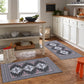 Persian Tribal Throw Rugs with Non-Slip Pad, Aztec Ethnic African Oriental Small Cotton Area Rug 2X3, Distressed Kilim Rug Floor Carpet for Kitchen Bathroom Washable (Charcoal Grey, 2X3)