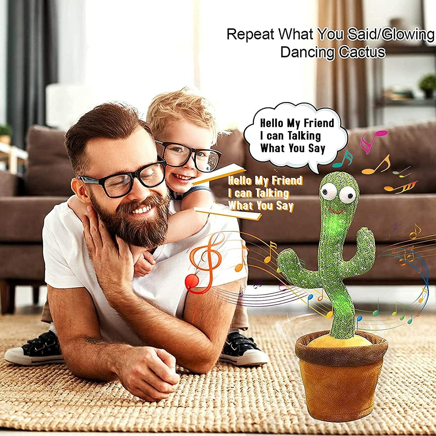 Singing Cactus Plush Toy Glow Dancing Electronic Recording Funny Song Fun Toy US